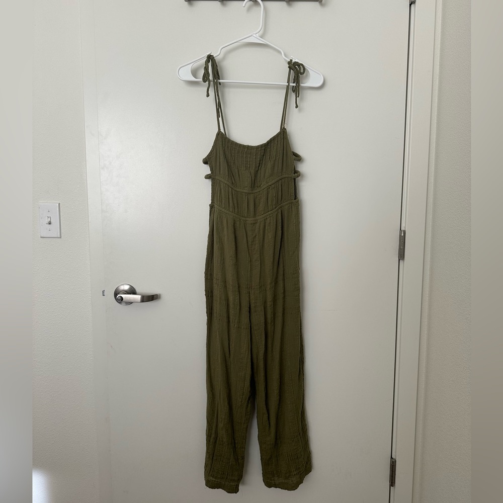 Urban Outfitters Linen Cutout Jumpsuit